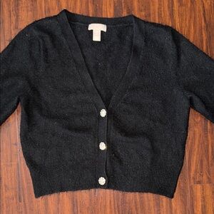 H&M Black Cardigan with Button Detail